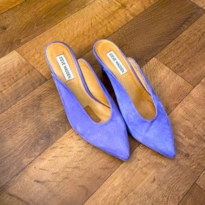 Suede kitten heel mules